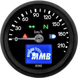 Contachilometri elettronico MMB Basic corpo nero fondo nero