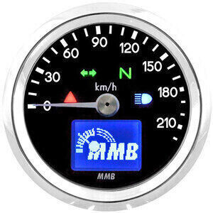 Contachilometri elettronico MMB Basic corpo cromo fondo nero