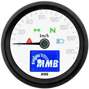 Contachilometri elettronico MMB Basic corpo nero fondo bianco