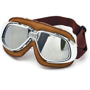 Maschera moto Bandit Classic marrone lenti specchio