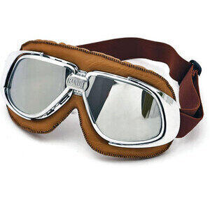 Maschera moto Bandit Classic marrone lenti specchio