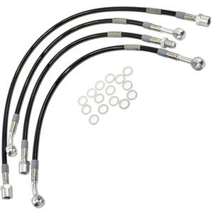 Kit tubi freno aeronautici per Moto Guzzi 850 T5 -'85 completo nero