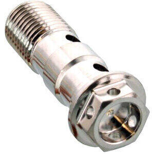 Bullone forato M10x1 doppio testa alleggerita inox grigio