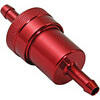 Filtro benzina 2 vie 8mm smontabile alluminio rosso