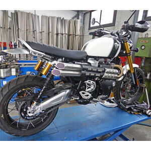 Auspuff Schalldämpfer Triumph Scrambler 1200 E4 Mass Mohave paar