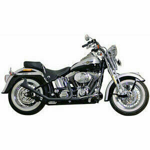 Auspuffanlage Komplett Harley-Davidson Softail '00-'17 Paughco Fishtail 2-2 schwarz