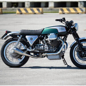 Auspuff Schalldämpfer Moto Guzzi Le Mans \'81- Mass Cafe Racer Curve kit 2-1