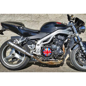 Auspuff Schalldämpfer Triumph Speed Triple 955 i.e. Mass Cafe Racer niedrig