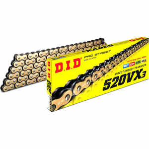 Transmission chain DID 520 VX3 gold/black