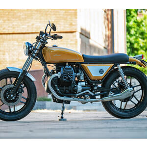 Auspuff Schalldämpfer Moto Guzzi V 65 Mass Cafe Racer Curve kit 2-1