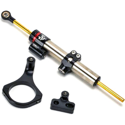 Okay I see the picture but I don\'t quite see where it\'s mounted in the center. I ask because I have a slightly modded headlight. Is the damper mounted to one of the two screws on the under side of the headlight that holds the headlight in place?