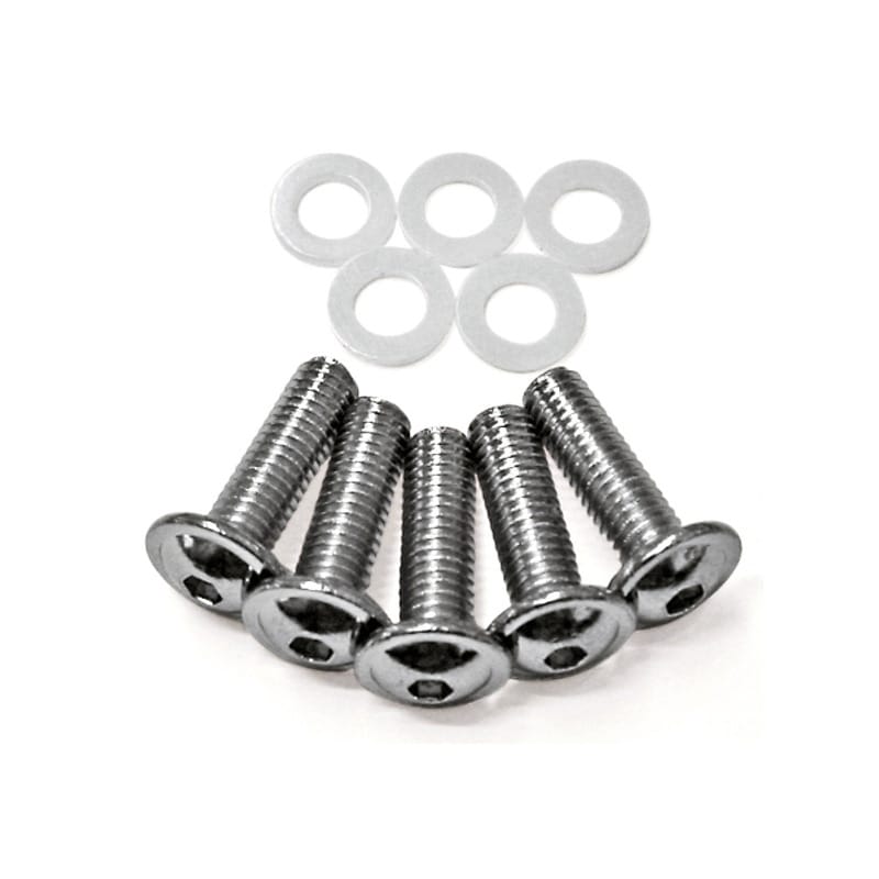 Fairing screw M6x20mm steel chrome set 5pc