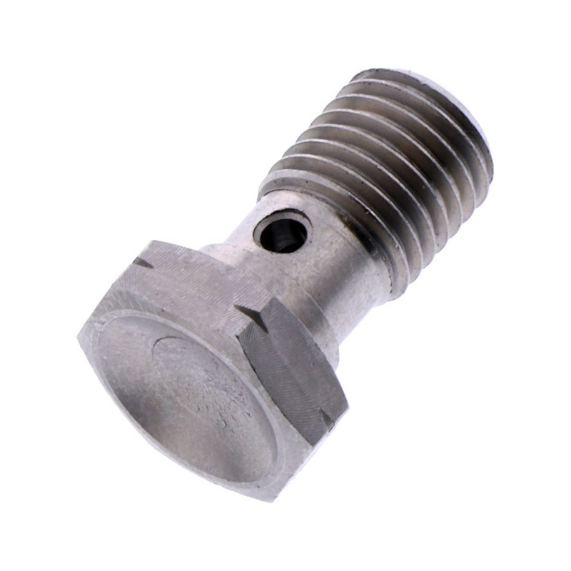 Hohlschraube M10x1.25 einfach bordelkopf rostfreier grau