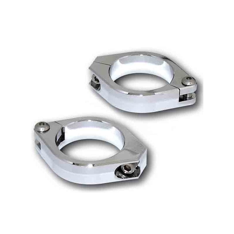 Fork tube clamps Highsider 38-41mm chrome pair