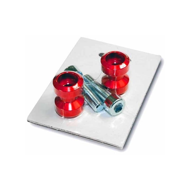 Swingarm bobbins M10 Zieger red pair