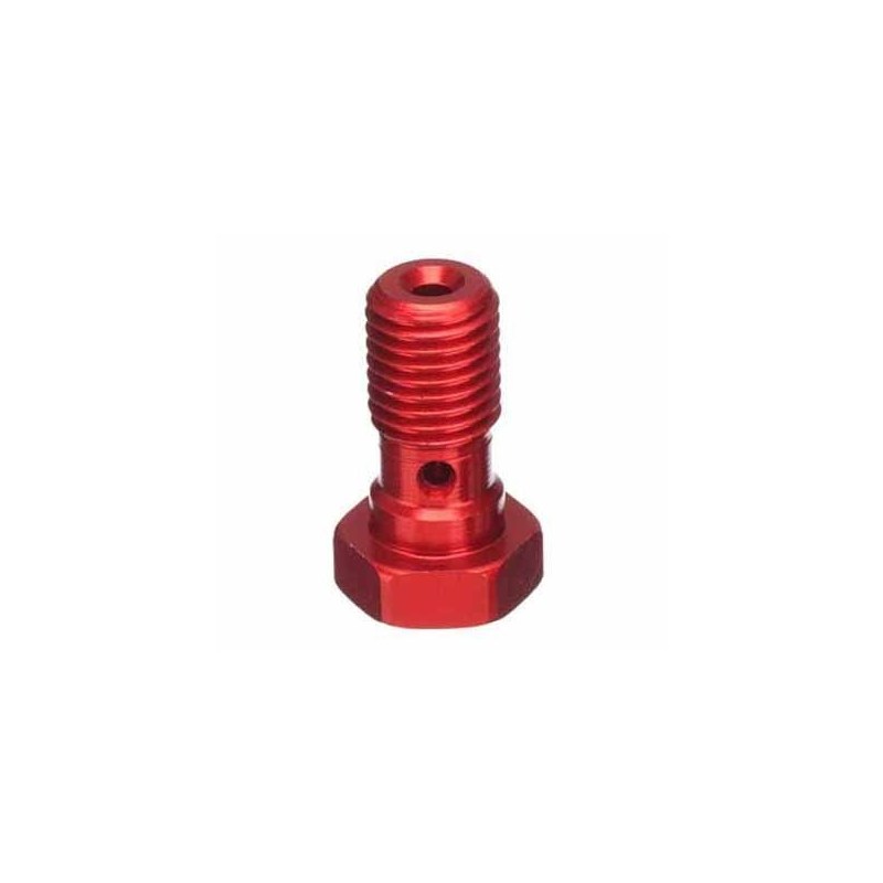 Hohlschraube M10x1.25 einfach flachkopf legierung rot