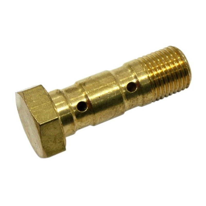 Hohlschraube M10x1 doppelt flachkopf steel gold