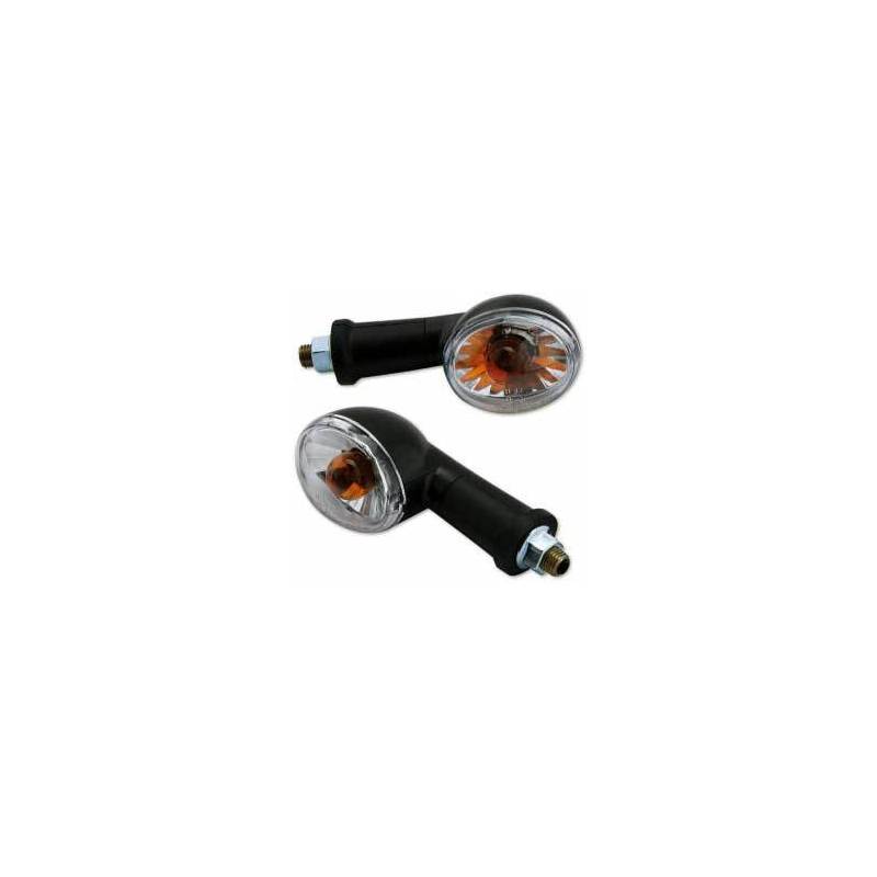 Shin Yo HHalogenblinker Oval mini lang schwarz transparent paar