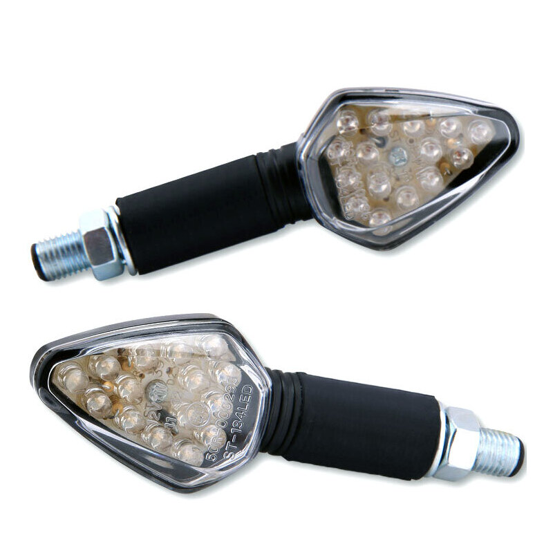 Led winkers Duke long black matt pair