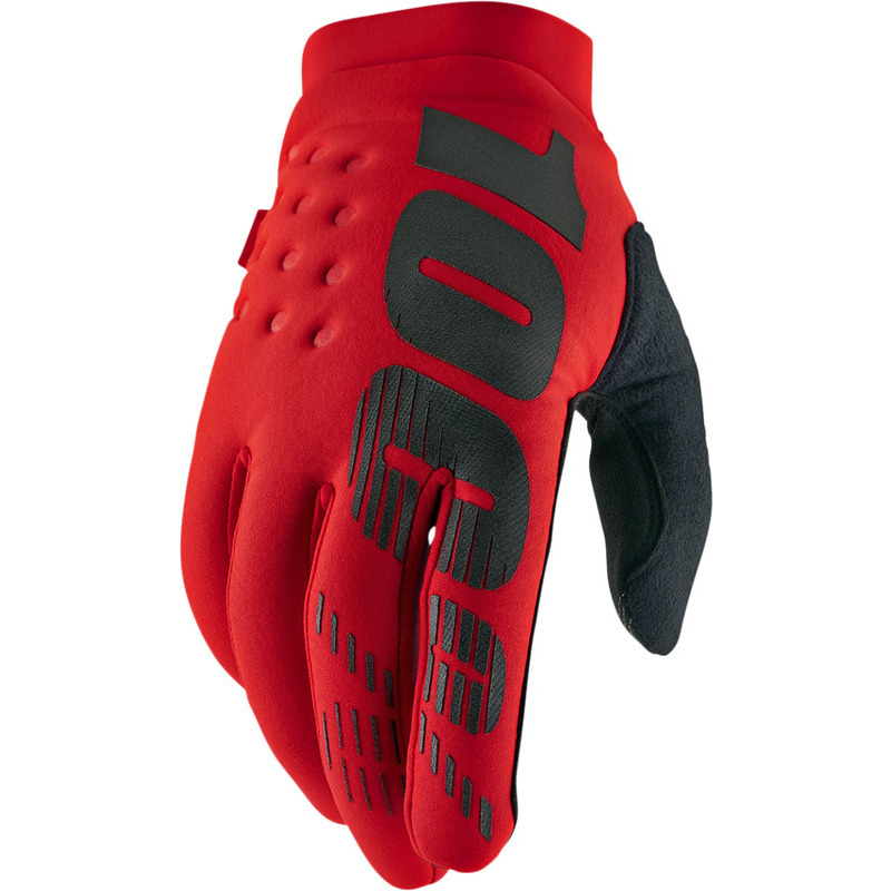 Motorcycle gloves 100% Brisker red