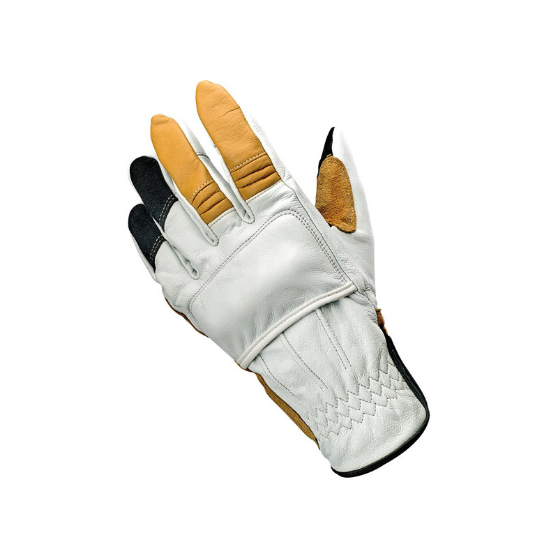Motorcycle gloves Biltwell Belden white/mustard/black