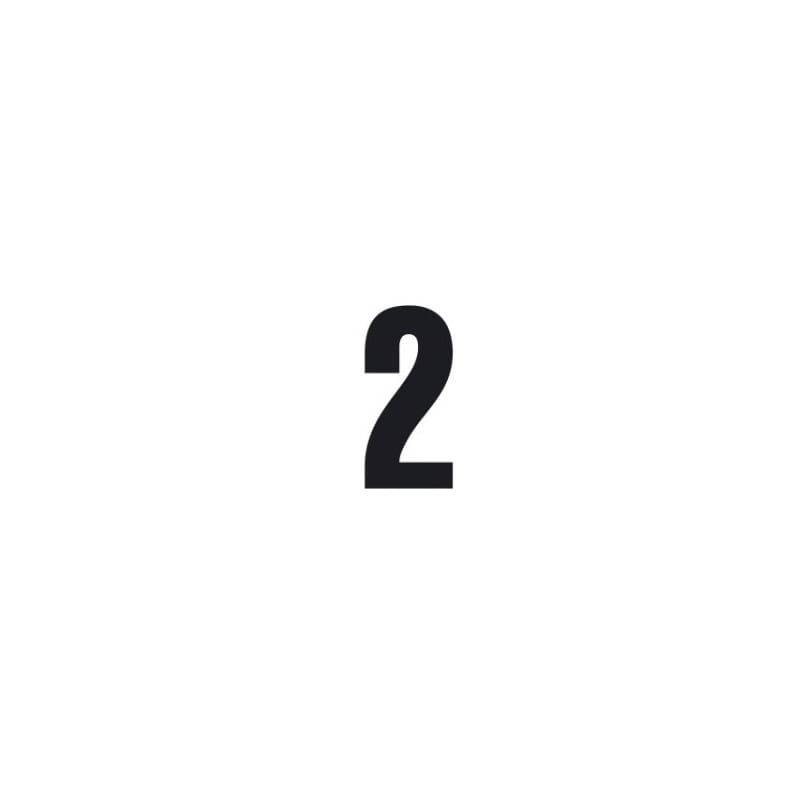 Set 3 pieces small adhesive numbers 2 black