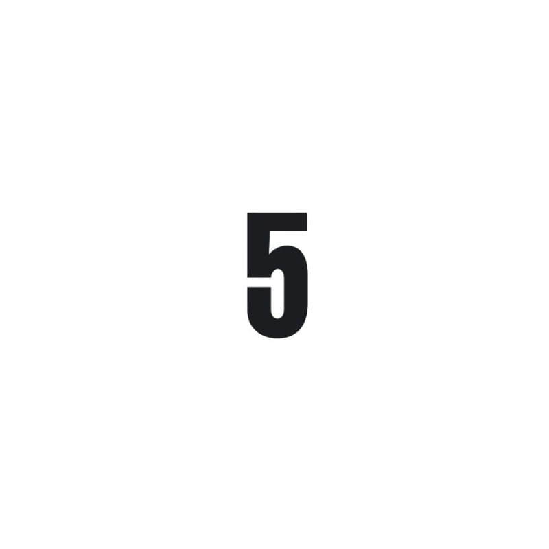 set 3 piezas pequenos numeros adhesivos 5 negro