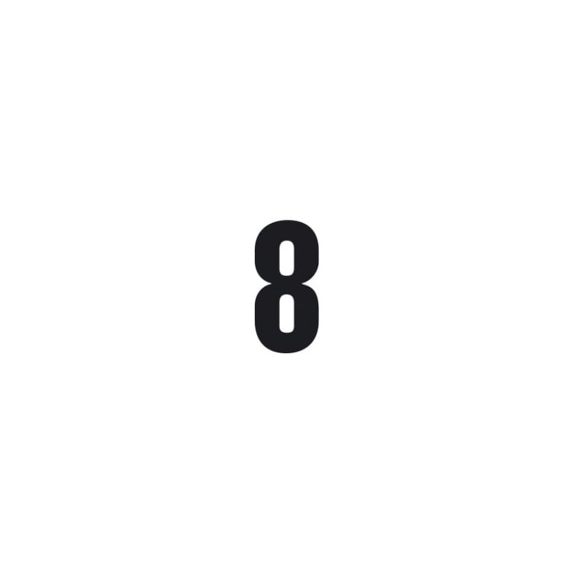 Set 3 pieces small adhesive numbers 8 black