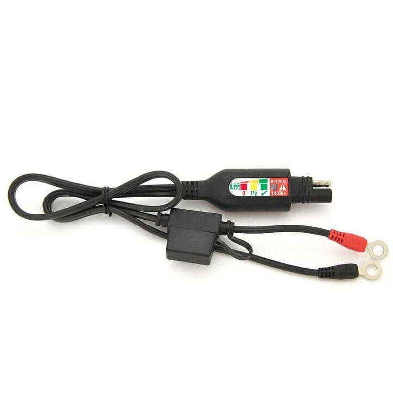 Battery charger connection cables with indicator lithium