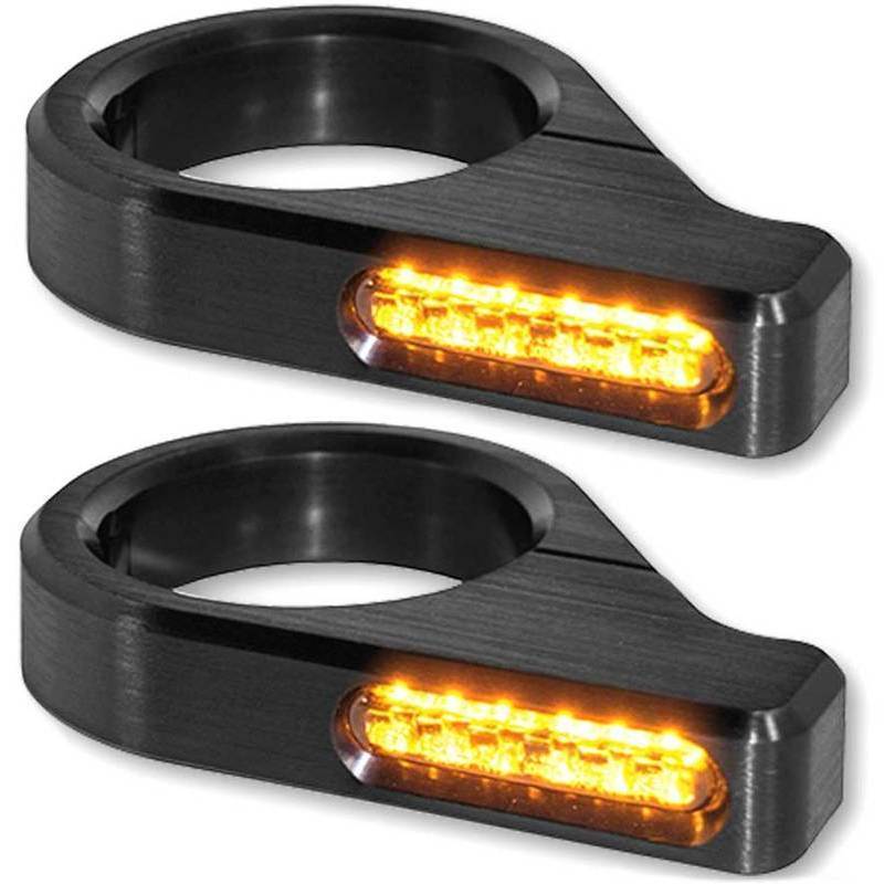 Led fork winkers 54-56mm Classic black pair