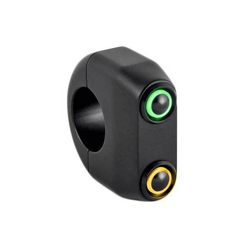 Button set 1'' Rebel Moto M-Switch 2 LED black