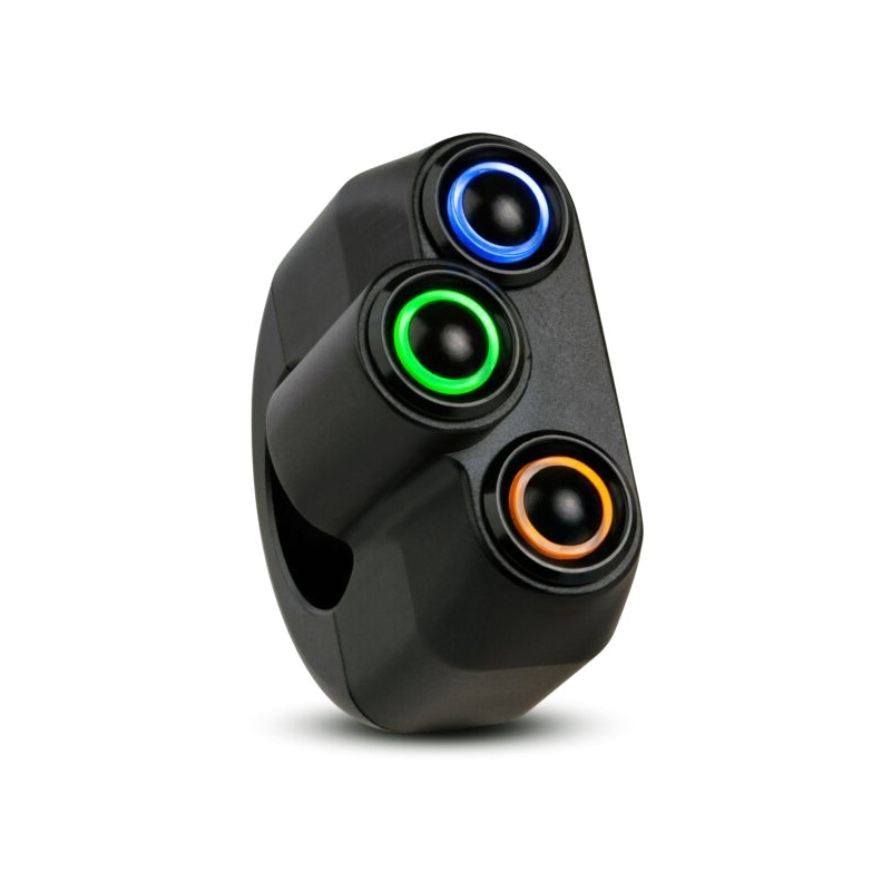 Button set 1'' Rebel Moto M-Switch 3 LED black