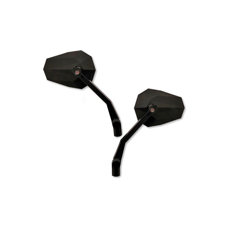 espejo retrovisor highsider stealth x-2 par de intermitentes led negros