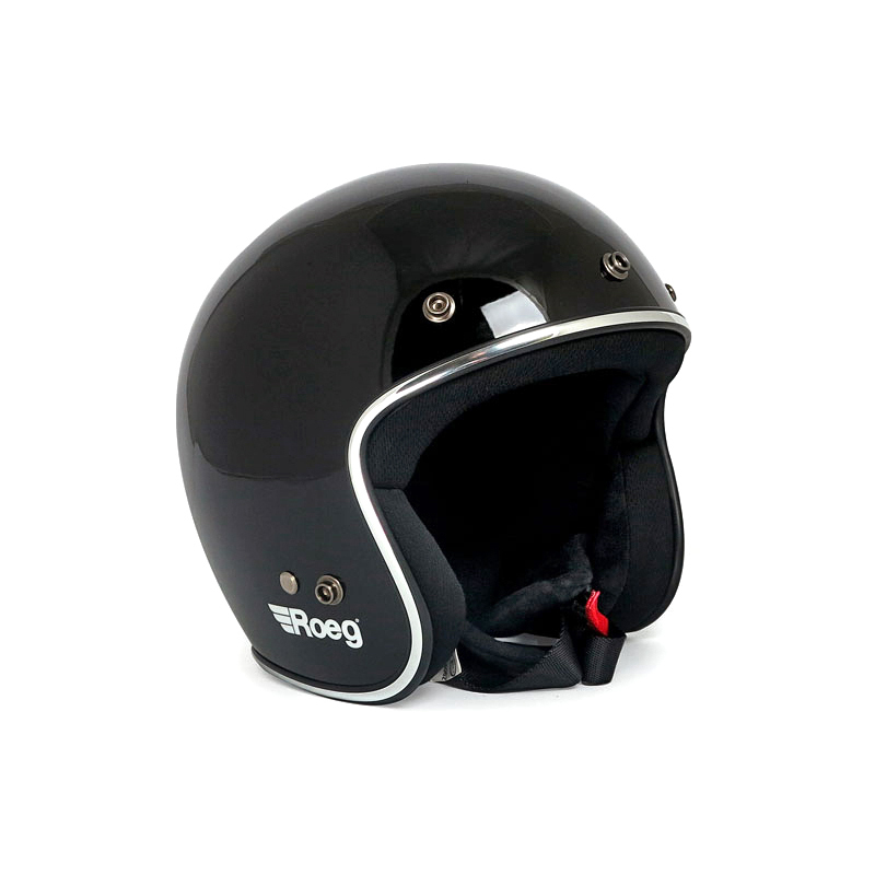 Motorcycle helmet open face ROEG Jett black gloss