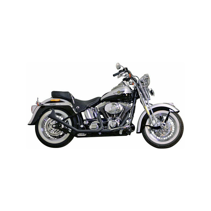 Auspuffanlage Komplett Harley-Davidson Softail '00-'17 Paughco Fishtail 2-2 schwarz