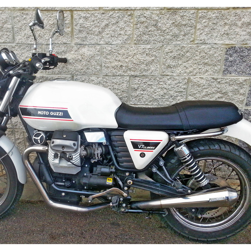 Auspuffanlage Komplett Moto Guzzi V 7 i.e. -'14 Mass Cafe Racer 2-1