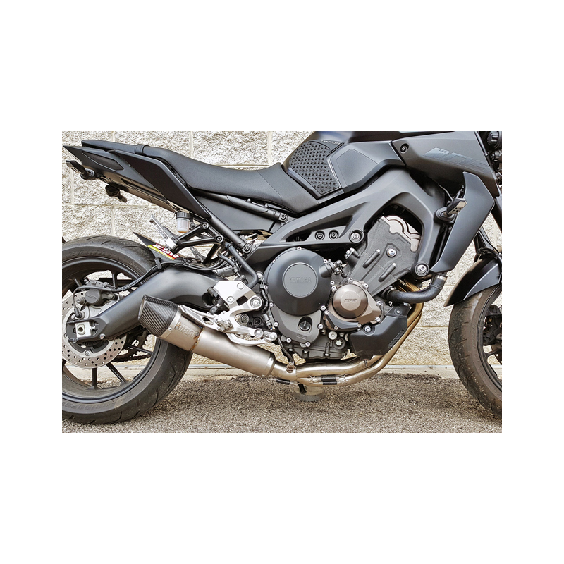 sistema de escape yamaha mt-09 e4 mass cafe racer re-curve 3-1