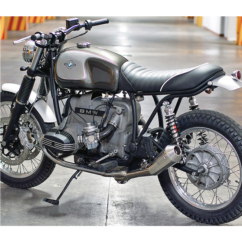 silenciador de escape bmw r boxer 2v 78-85 35mm mass cafe racer curve kit 2-1
